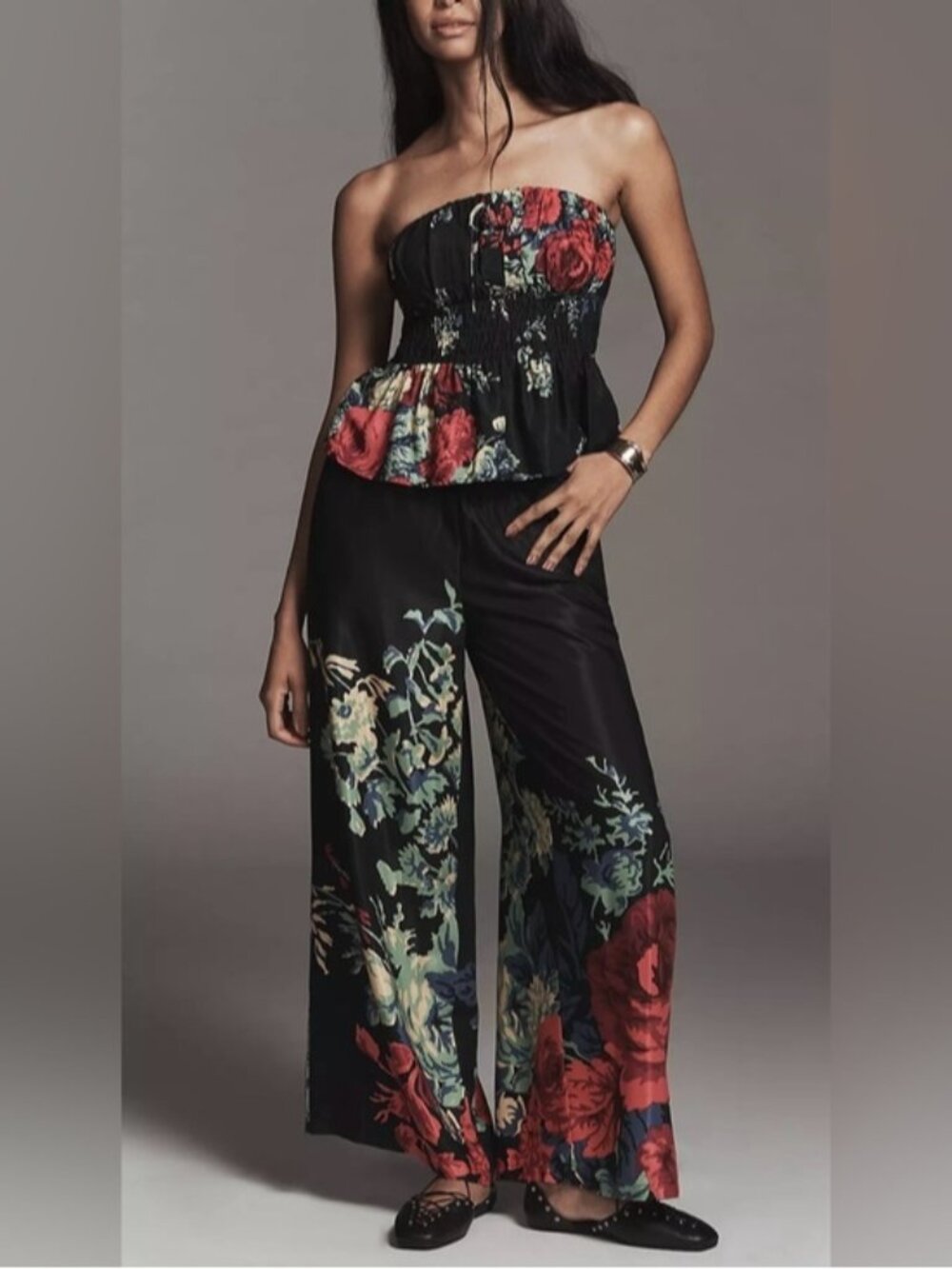 NWT Size XS-The Somerset Silky Printed Wide Leg Pull-On Pants Pockets (US$ 138)